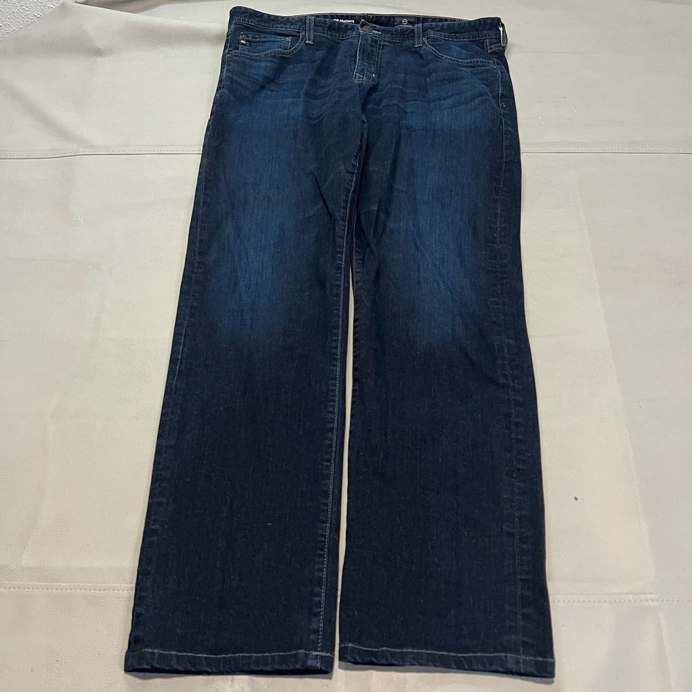 AG Jean Indigo Men 36x34 Stretch Dark Wash Straight Leg Y2K Skate Minimalist4710 - Picture 1 of 12